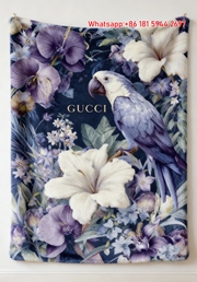 Gucci Midnight Floral Gucci Tropical Parrot Art throw blankets IMG_2780